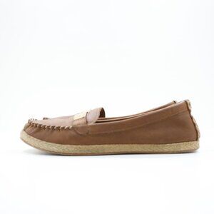 UGG Rozie Brown Leather Flat Lightweight Loafers - Women's 6